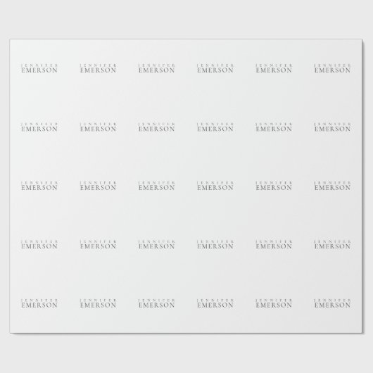 Zwart wit professioneel minimalistisch modern gewo cadeaupapier (Vlak)