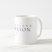 Zwart wit professioneel minimalistisch modern gewo koffiemok (Voorkant rechts)
