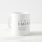 Zwart wit professioneel minimalistisch modern gewo koffiemok (Voorkant links)