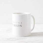 Zwart wit professioneel minimalistisch modern gewo koffiemok (Voorkant rechts)