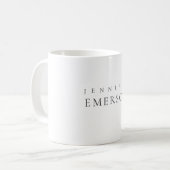 Zwart wit professioneel minimalistisch modern gewo koffiemok (Voorkant links)