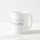 Zwart wit professioneel minimalistisch modern gewo koffiemok (Voorkant rechts)