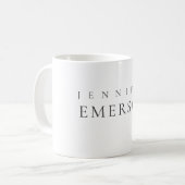 Zwart wit professioneel minimalistisch modern gewo koffiemok (Voorkant links)