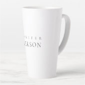 Zwart wit professioneel minimalistisch modern gewo latte mok (Rechterhoek)