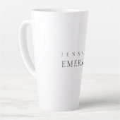 Zwart wit professioneel minimalistisch modern gewo latte mok (Linkerhoek)