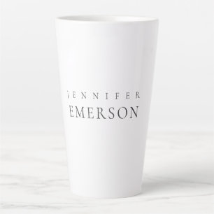 Zwart wit professioneel minimalistisch modern gewo latte mok