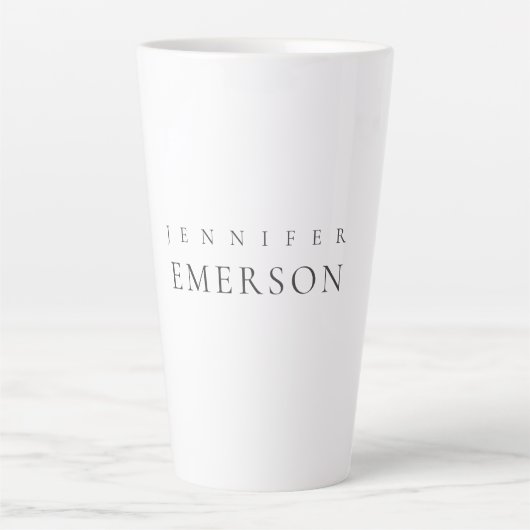 Zwart wit professioneel minimalistisch modern gewo latte mok (Voorkant)