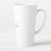 Zwart wit professioneel minimalistisch modern gewo latte mok (Rechts)
