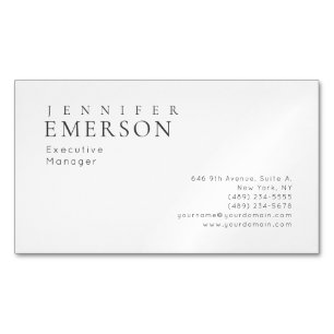 Zwart wit professioneel minimalistisch modern gewo magnetisch visitekaartje