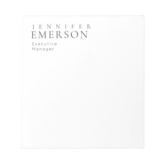 Zwart wit professioneel minimalistisch modern gewo notitieblok (Voorkant)