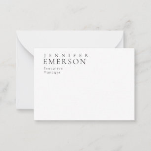 Zwart wit professioneel minimalistisch modern gewo notitiekaartje