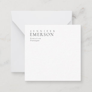 Zwart wit professioneel minimalistisch modern gewo notitiekaartje