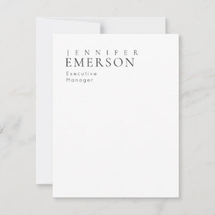 Zwart wit professioneel minimalistisch modern gewo notitiekaartje