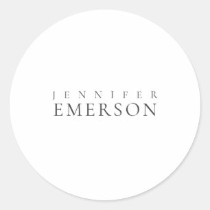 Zwart wit professioneel minimalistisch modern gewo ronde sticker