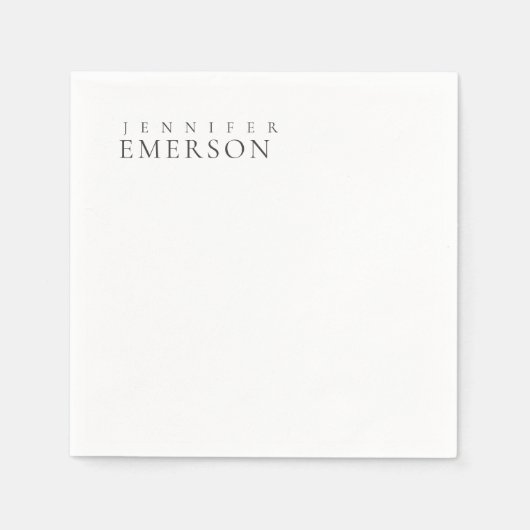 Zwart wit professioneel minimalistisch modern gewo servet (Voorkant)