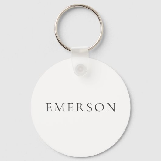 Zwart wit professioneel minimalistisch modern gewo sleutelhanger (Voorkant)