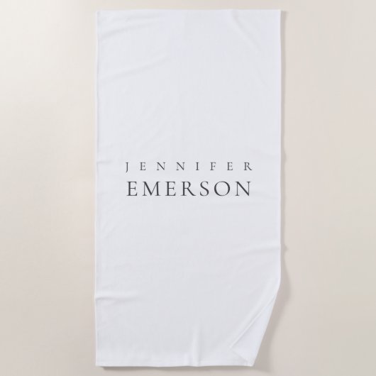Zwart wit professioneel minimalistisch modern gewo strandlaken (Voorkant)