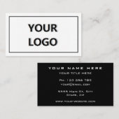 Zwart-wit Professioneel Ontwerp Visitekaartje (Voorkant / Achterkant)