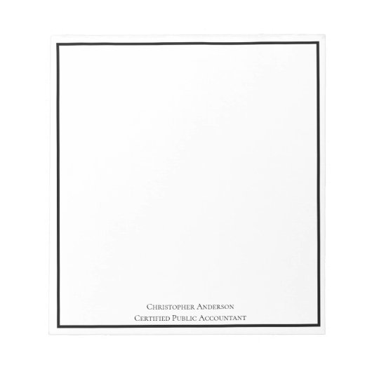 Zwart-wit, professioneel, persoonlijk notitieblok (Voorkant)