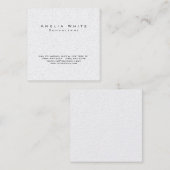 Zwart Wit Professioneel Stijlvol Minimalistisch Mo Vierkante Visitekaartje (Voorkant / Achterkant)