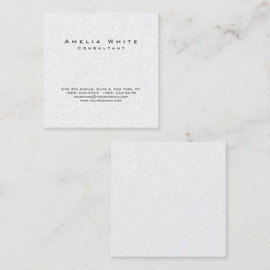 Zwart Wit Professioneel Stijlvol Minimalistisch Mo Vierkante Visitekaartje (Voorkant / Achterkant)