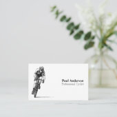 Zwart-wit professioneel wielrenner Visitekaartje (Staand voorkant)