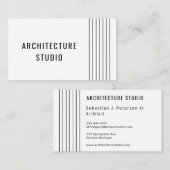 Zwart wit professionele architect ontwerper modern visitekaartje (Voorkant / Achterkant)