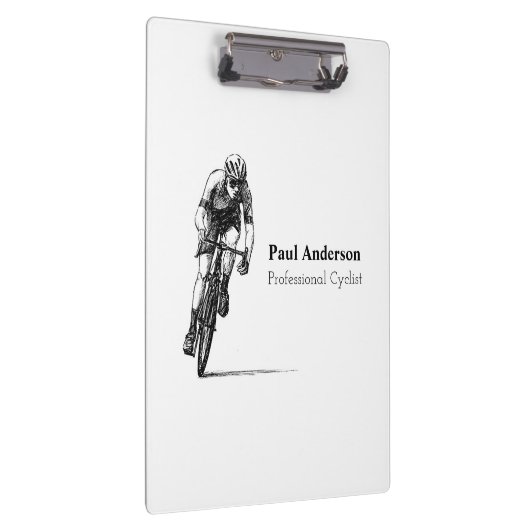 Zwart-wit Professionele Fietser Business Klembord (Rechts)
