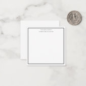 Zwart Wit Professionele Zakelijke Gepersonaliseerd Notitiekaartje (Voorkant / Achterkant in situ)