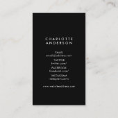 Zwart-wit profiel Headshot Photo Visitekaartje (Achterkant)