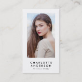 Zwart-wit profiel Headshot Photo Visitekaartje (Voorkant)