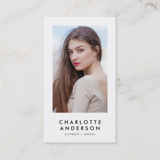 Zwart-wit profiel Headshot Photo Visitekaartje (Voorkant)