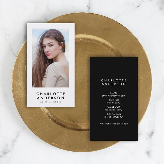 Zwart-wit profiel Headshot Photo Visitekaartje