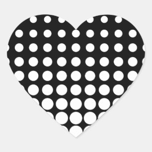 Zwart-wit progressieve stippen hart sticker
