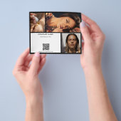 Zwart Wit Promotionele Schoonheidssalon Foto QR Co Flyer (Hand)