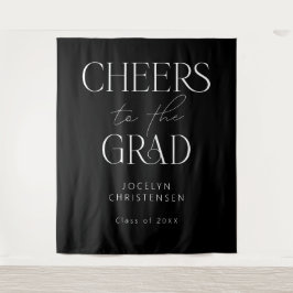 Zwart Wit Proost op het Afstudeerder Foto Achtergr Wandkleed