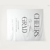 Zwart Wit Proost op het Afstudeerder Foto Achtergr Wandkleed (Voorkant (horizontaal))