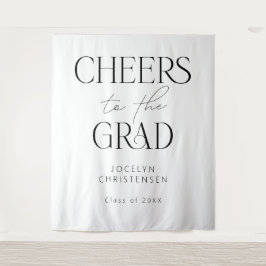Zwart Wit Proost op het Afstudeerder Foto Achtergr Wandkleed