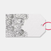 Zwart & Wit Protea Schets Boeket Cadeaulabel (Voorkant (Horizontaal))
