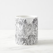 Zwart-wit Protea Sketch Boeket Koffiemok (Center)