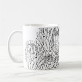 Zwart-wit Protea Sketch Boeket Koffiemok (Links)