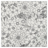 Zwart-Wit Protea Wildbloem Tuin Stof (Swatch)