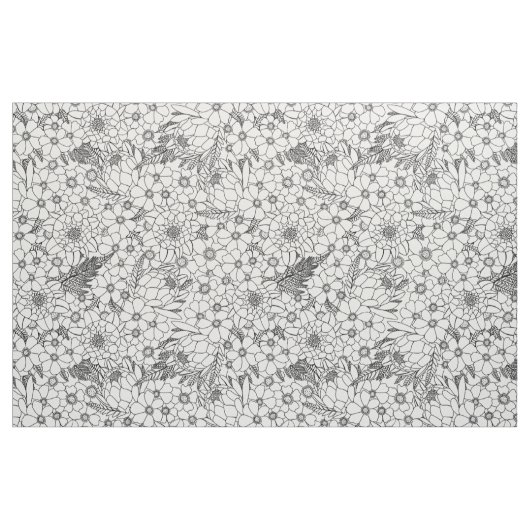 Zwart-Wit Protea Wildbloem Tuin Stof (Fat Quarter)