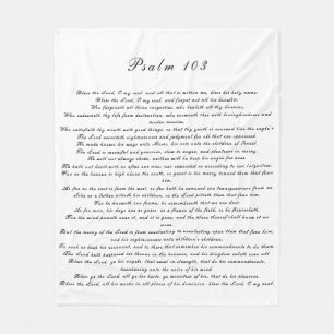 Zwart-wit Psalm 103 Scripture Text Modern Fleece Deken