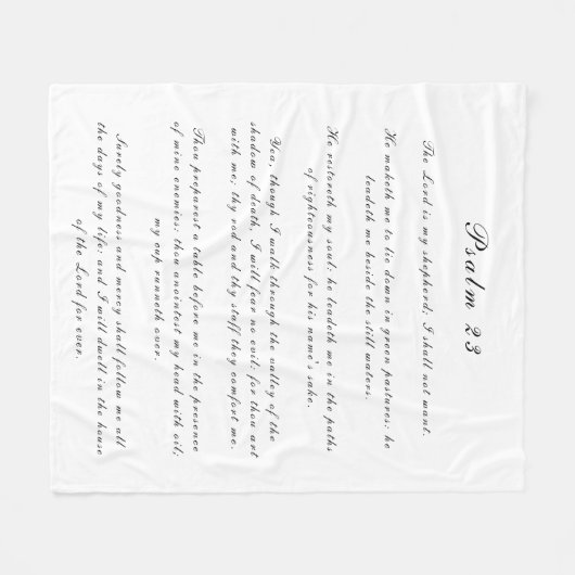 Zwart-wit Psalm 23 Bijbeltekst van scripts Modern Fleece Deken (Voorkant (Horizontaal))
