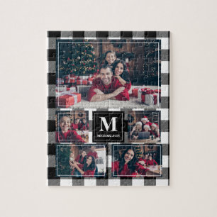 Zwart-wit Pset 5 Foto met monogram Legpuzzel