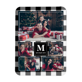 Zwart-wit Pset 5 Foto met monogram Magneet