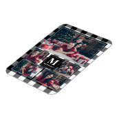 Zwart-wit Pset 5 Foto met monogram Magneet (Linkerzijde)