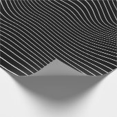 Zwart-wit Psychedelic Lineaar Wavy Background Cadeaupapier (Hoek)