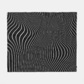 Zwart-wit Psychedelic Lineaar Wavy Background Fleece Deken (Voorkant (Horizontaal))